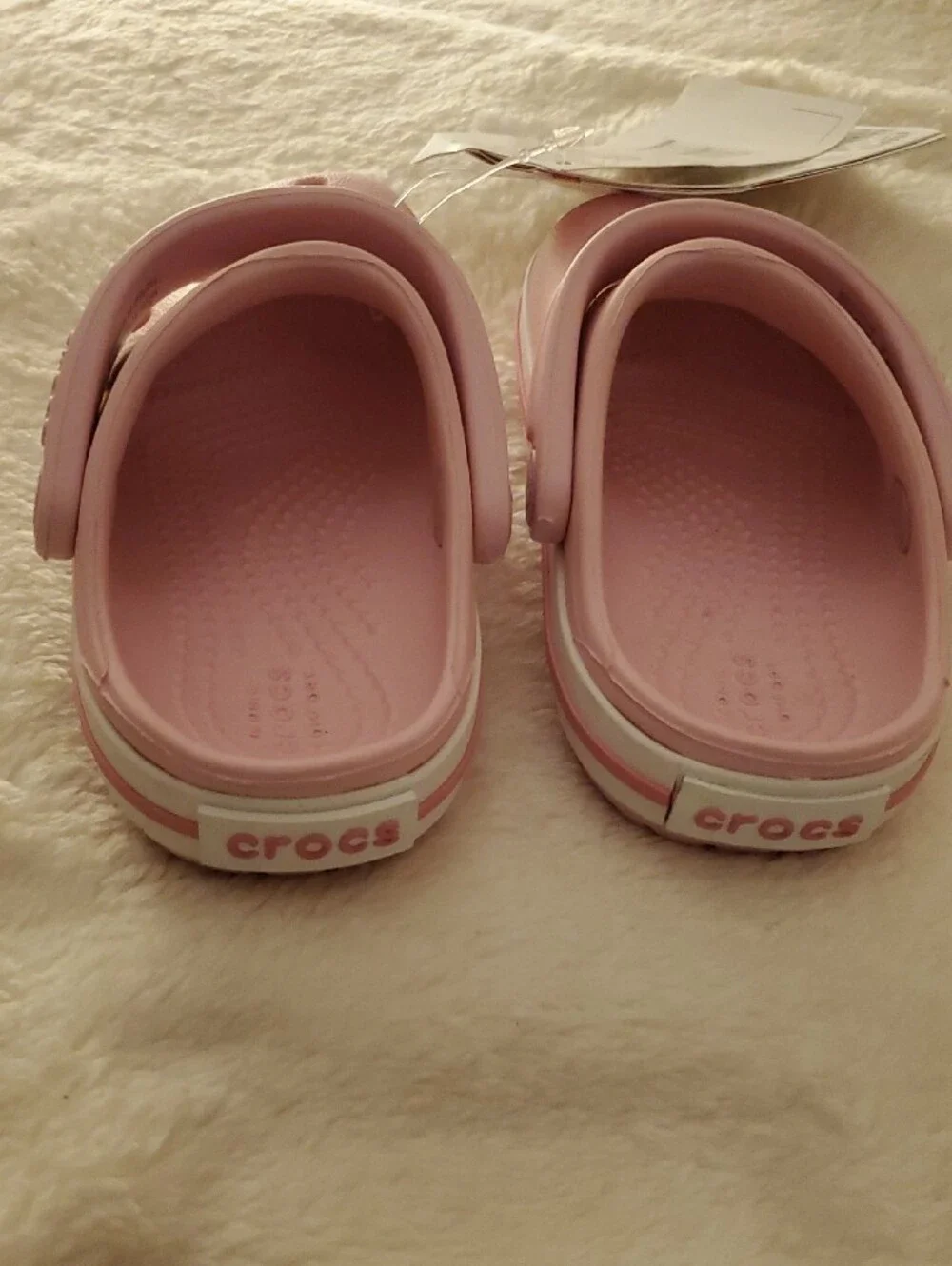Crocs Crocband Clog Toddler Shoes Pink White Size C5 NWT